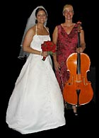 Cellist Michelle Kyle with a bride